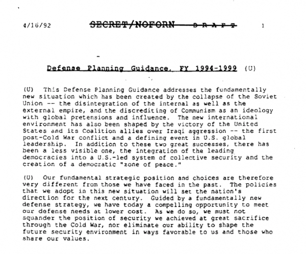 Defense Planning Guidance 1992