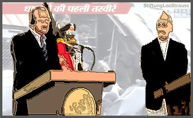 'Presidient Thieur, I mean Karzai, we salute you . . .'